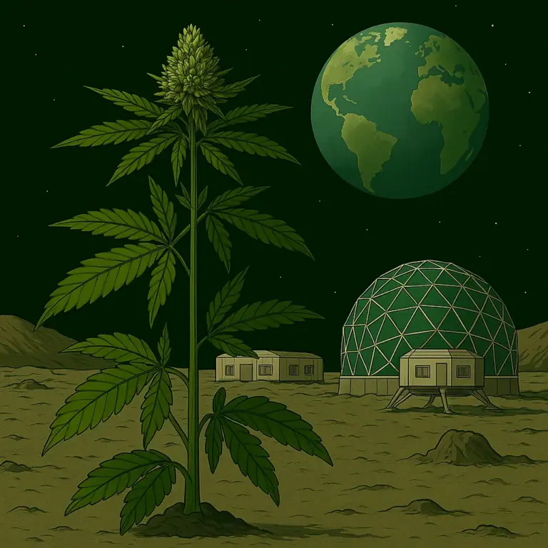 cultivo de cannabis en la Luna