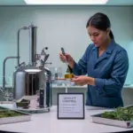 Laboratorio de extracción de cannabis con equipos modernos