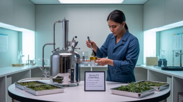 Laboratorio de extracción de cannabis con equipos modernos