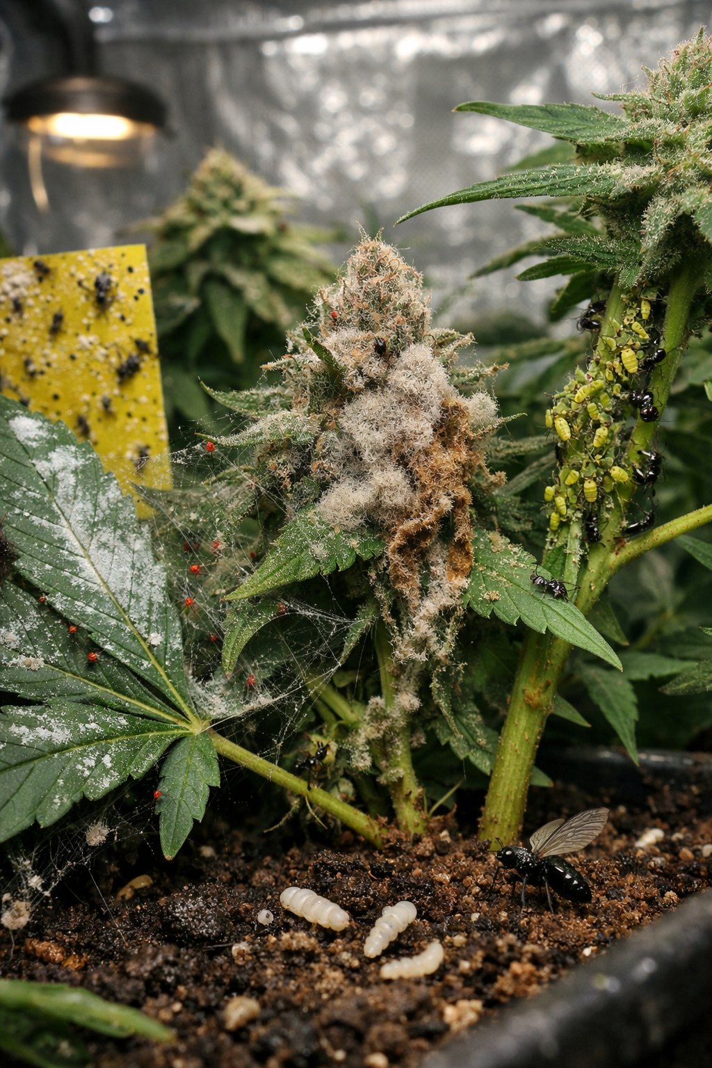 Identifica y elimina plagas y hongos en plantas de cannabis. Síntomas y tratamientos