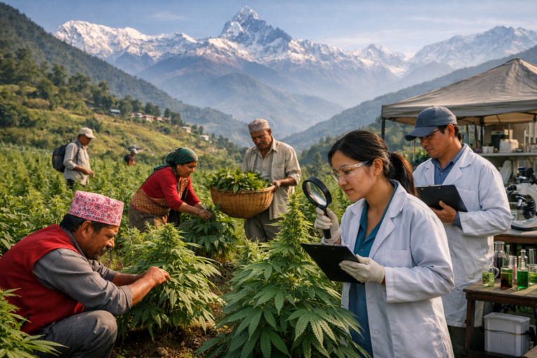 "Cultivo de cannabis medicinal e industrial en Nepal con científicos y agricultores